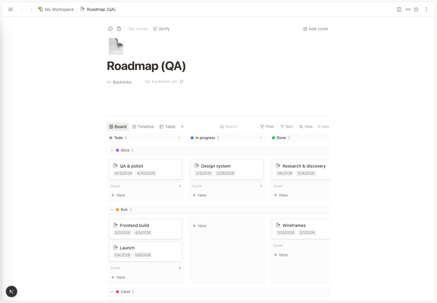 Database views